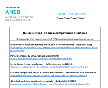 Fiche ressource sur le ruissellement