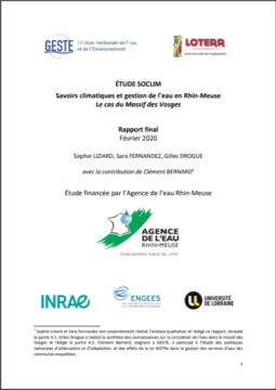 ÉTUDE SOCLIM Savoirs climatiques et gestion de l’eau en Rhin-Meuse Le cas du Massif des Vosges Rapport final Février 2020