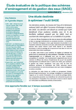 Étude évaluative de la politique des schémas d’aménagement et de gestion des eaux (SAGE)