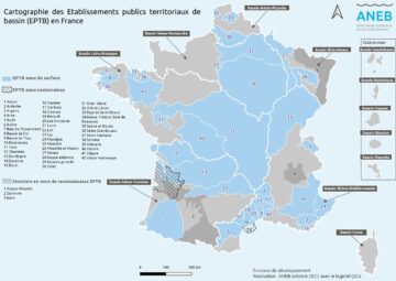 Carte des EPTB en France