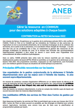 CONTRIBUTION DE L’ANEB À LA MISSION DE RETOUR D’EXPÉRIENCE SUR LA GESTION DE LA SÉCHERESSE ESTIVALE 2022 – Version complète – 18/01/23