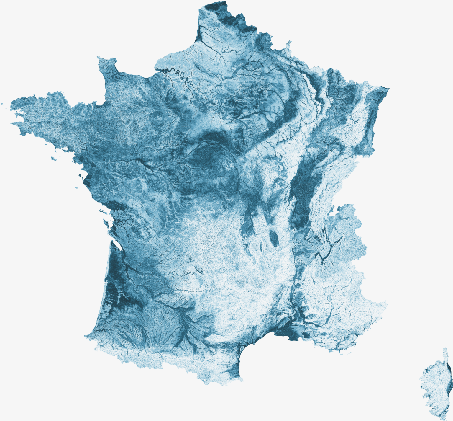 Cartographie nationale des milieux humides - carte de probabilité de