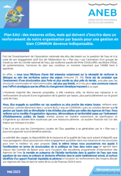 Plan EAU : des mesures utiles, mais qui doivent s’inscrire dans un renforcement de notre organisation par bassin pour une gestion en bien COMMUN devenue indispensable