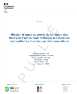 Rapport de la mission d'appui au Préfet de la région des Hauts-de-France pour renforcer la résilience des territoires touchés par les inondations