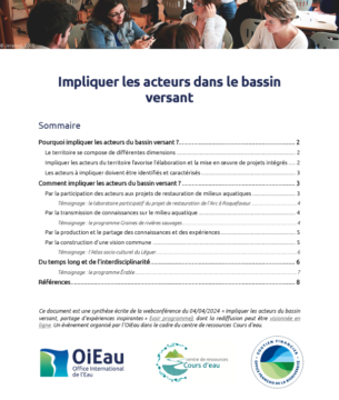 Impliquer les acteurs dans le bassin versant