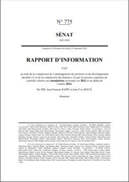 Rapport d’information relatif aux inondations survenues en 2023 et au début de l’année 2024