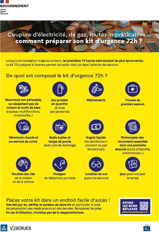 affiche kit d'urgence avec partenaires