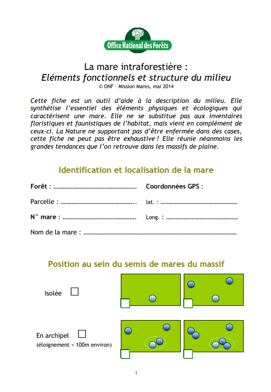 MARES : FICHE STRUCTURE HABITATS