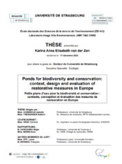 Petits plans d’eau pour la biodiversité et conservation :  contexte, conception et évaluation des mesures de restauration en Europe